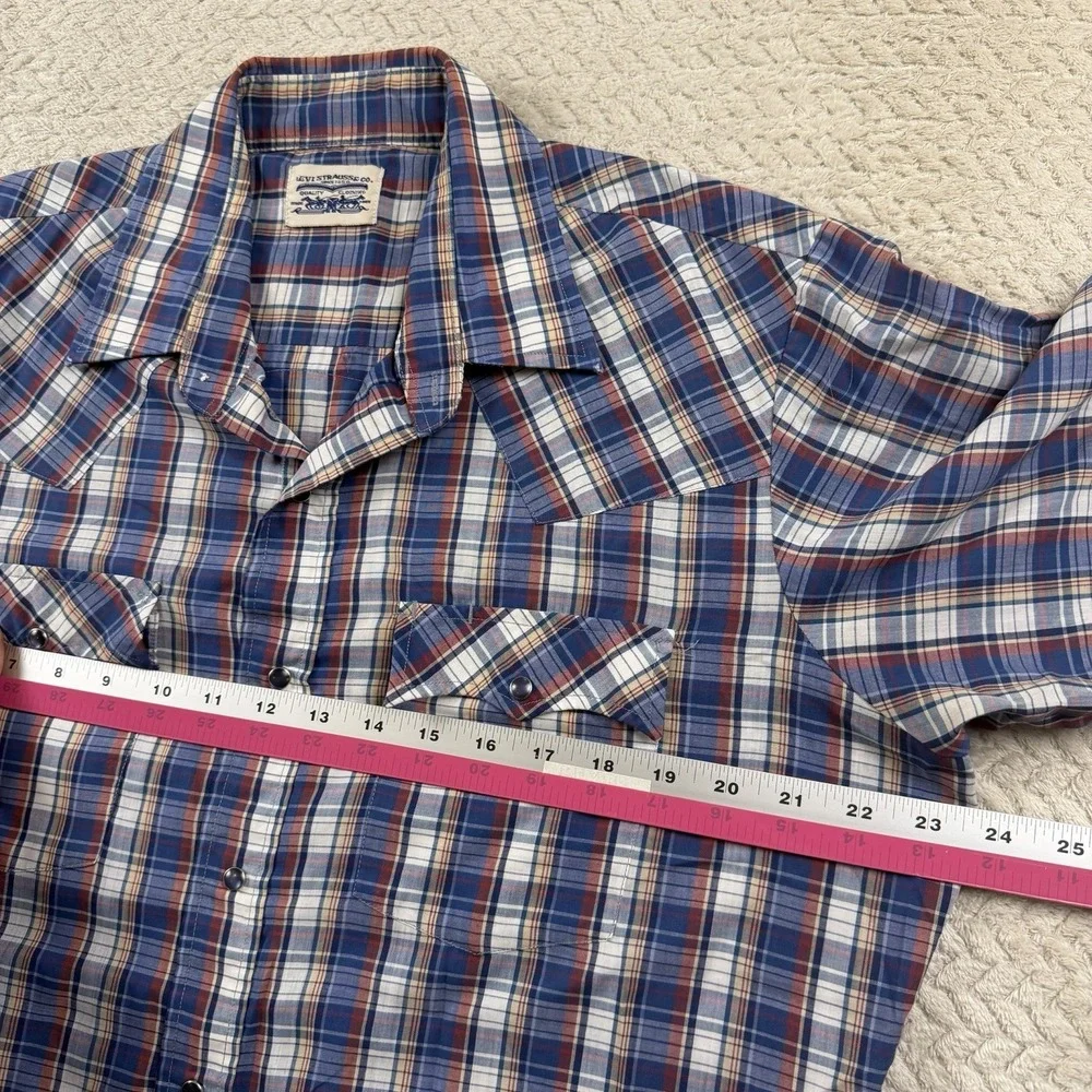 Vintage Levi's Pearl Snap Western Short Sleeve Men's Large Cowboy Cabin 90's